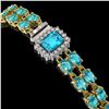 Image 2 : 17.24 ctw Swiss Topaz & Diamond Bracelet 14K Yellow Gold - REF-236M4G
