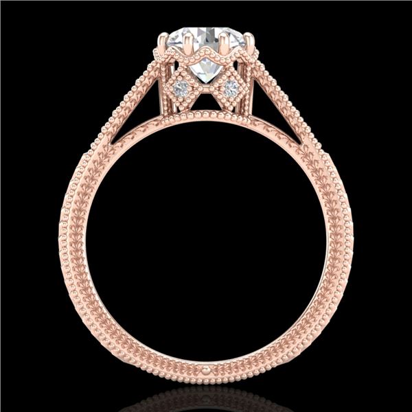 1.25 ctw VS/SI Diamond Solitaire Art Deco Ring 18k Rose Gold - REF-330F2M