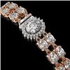 Image 3 : 14.86 ctw Rare Oval Diamond Bracelet 18K Rose Gold - REF-2152X8A