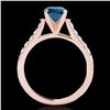 Image 2 : 1.2 ctw SI Certified Fancy Blue Diamond Solitaire Ring 10k Rose Gold - REF-122G8W