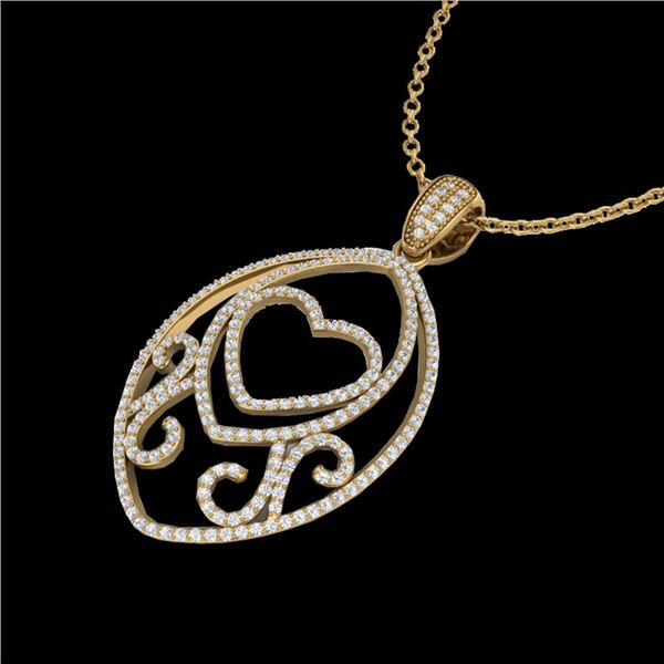 1.75 ctw Micro Pave VS/SI Diamond Heart Necklace 18k Yellow Gold - REF-180W2H