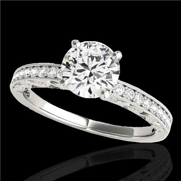 1.43 ctw Certified Diamond Solitaire Antique Ring 10k White Gold - REF-259K3Y