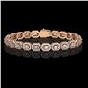 Image 1 : 8.83 ctw Emerald Cut Diamond Micro Pave Bracelet 18K Rose Gold - REF-1051Y2X