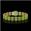 Image 3 : 17.4 ctw Peridot & Diamond Bracelet 14K Yellow Gold - REF-245H5R