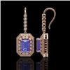 Image 2 : 11.66 ctw Tanzanite & Diamond Victorian Earrings 14K Rose Gold - REF-672A8N