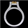Image 3 : 2 ctw Intense Fancy Yellow Diamond Micro Pave Ring 18k White Gold - REF-200Y2X