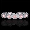 Image 1 : 23 ctw Morganite & Micro Pave VS/SI Diamond Bracelet 10k White Gold - REF-527H3R