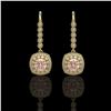 Image 1 : 4.3 ctw Certified Morganite & Diamond Victorian Earrings 14K Yellow Gold - REF-172W8H