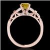 Image 2 : 1.2 ctw Certified SI/I Fancy Intense Yellow Diamond Ring 10k Rose Gold - REF-188F2M