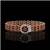 Image 1 : 25.08 ctw Garnet & Diamond Bracelet 14K Rose Gold - REF-281N8F