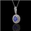 4.67 ctw Sapphire & Diamond Victorian Necklace 14K White Gold - REF-123F6M
