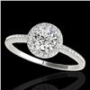Image 1 : 1.2 ctw Certified Diamond Solitaire Halo Ring 10k White Gold - REF-190M9G