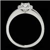 Image 2 : 1.2 ctw Certified Diamond Solitaire Halo Ring 10k White Gold - REF-190M9G