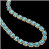 Image 2 : 79.01 ctw Swiss Topaz & Diamond Micro Pave Halo Necklace 10k Yellow Gold - REF-836H4R