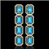 18.99 ctw Swiss Topaz & Diamond Micro Pave Halo Earrings 10k Yellow Gold - REF-184A4N