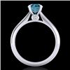 Image 3 : 1.08 ctw Fancy Intense Blue Diamond Art Deco Ring 18k White Gold - REF-121W4H