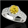 Image 1 : 1.4 ctw Certified SI/I Fancy Intense Yellow Diamond Ring 10k White Gold - REF-204G5W