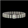 Image 1 : 20.23 ctw Opal & Diamond Bracelet 14K White Gold - REF-318Y2X