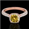 Image 1 : 1.50 ctw Certified SI/I Fancy Intense Yellow Diamond Ring 10k Rose Gold - REF-204R5K