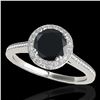 1.55 ctw Certified VS Black Diamond Solitaire Halo Ring 10k White Gold - REF-67R6K