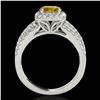 Image 2 : 2.25 ctw Certified SI/I Fancy Intense Yellow Diamond Ring 10k White Gold - REF-237K3Y