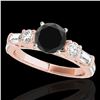 2 ctw Certified VS Black Diamond Pave Solitaire Ring 10k Rose Gold - REF-97G2W