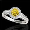 Image 1 : 1.55 ctw Certified SI/I Fancy Intense Yellow Diamond Ring 10k White Gold - REF-190M9G