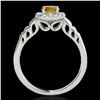 Image 2 : 1.55 ctw Certified SI/I Fancy Intense Yellow Diamond Ring 10k White Gold - REF-190M9G