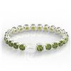 Image 3 : 40 ctw Green Tourmaline & Micro VS/SI Diamond Bracelet 14k White Gold - REF-404N4F