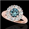 2.09 ctw SI Certified Fancy Blue Diamond Halo Ring 10k Rose Gold - REF-156G8W