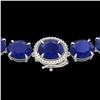 170 ctw Sapphire & VS/SI Diamond Halo Micro Necklace 14k White Gold - REF-890A9N