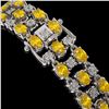 Image 3 : 12.7 ctw Fancy Citrine & Diamond Row Bracelet 10K White Gold - REF-209X3A