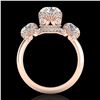 3 ctw VS/SI Diamond Art Deco 3 Stone Ring 18k Rose Gold - REF-649G3W