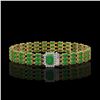 18.41 ctw Jade & Diamond Bracelet 14K Yellow Gold - REF-318W2H