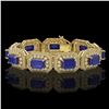 61.92 ctw Sapphire & Diamond Victorian Bracelet 14K Yellow Gold - REF-1288A4N