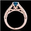 Image 2 : 1.65 ctw SI Certified Fancy Blue Diamond Solitaire Ring 10k Rose Gold - REF-152G8W