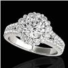 Image 1 : 2.01 ctw Certified Diamond Solitaire Halo Ring 10k White Gold - REF-225Y2X