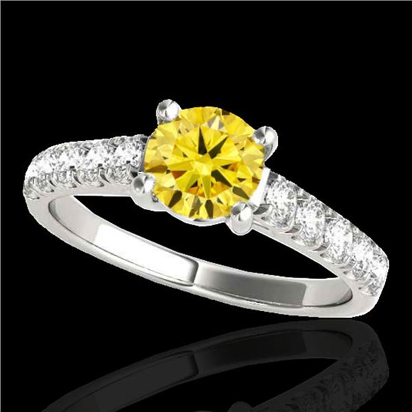 2.1 ctw Certified SI/I Fancy Intense Yellow Diamond Ring 10k White Gold - REF-368M2G