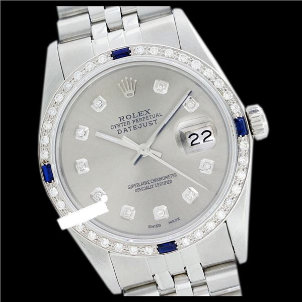 Rolex Ladies Stainless Steel, Diam Dial & Diam/Sapphire Bezel, Sapphire Crystal