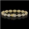 Image 2 : 10.61 ctw Marquise Cut Diamond Micro Pave Bracelet 18K Yellow Gold - REF-1459M6G