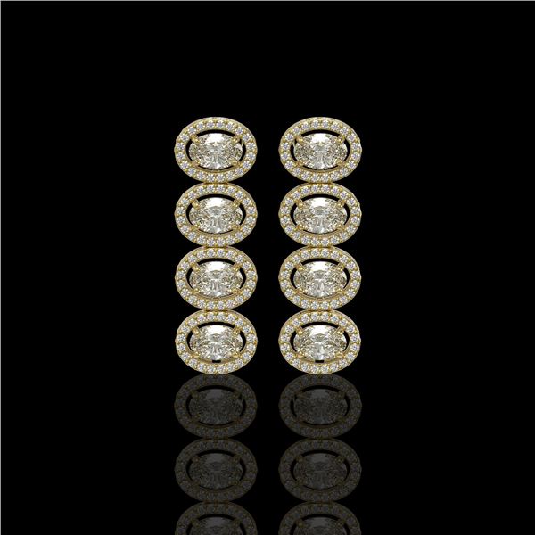5.33 ctw Oval Cut Diamond Micro Pave Earrings 18K Yellow Gold - REF-736N8F