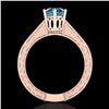Image 3 : 1 ctw Intense Blue Diamond Engagment Art Deco Ring 18k Rose Gold - REF-200H2R