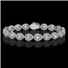 Image 1 : 12.38 ctw Pear Cut Diamond Micro Pave Bracelet 18K White Gold - REF-1702H8R