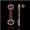Image 2 : 8.87 ctw Garnet & Diamond Earrings 14K Yellow Gold - REF-144H2R