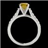Image 2 : 1.2 ctw Certified SI/I Fancy Intense Yellow Diamond Ring 10k White Gold - REF-190H9R