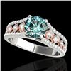 Image 1 : 1.45 ctw SI Certified Blue Diamond Solitaire Ring 10k 2Tone Gold - REF-130X9A