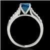 Image 2 : 1.25 ctw SI Certified Fancy Blue Diamond Solitaire Ring 10k White Gold - REF-117H3R