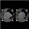 Image 1 : 5 ctw Fancy Black Diamond Solitaire Stud Earrings 10k Rose Gold - REF-82Y2X