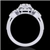 Image 1 : 1.01 ctw VS/SI Diamond Solitaire Art Deco 3 Stone Ring 18k White Gold - REF-170M9G
