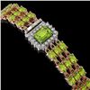 Image 2 : 25.34 ctw Peridot & Diamond Bracelet 14K Rose Gold - REF-318M2G